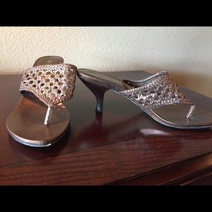 Bronze Kitten heel sandals